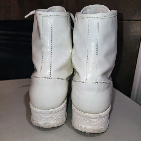 IRI AROM Sz 6.5 White Patent Wavy Sole Harajuku Grunge Anime Ankle Boots Italy - Picture 9 of 15